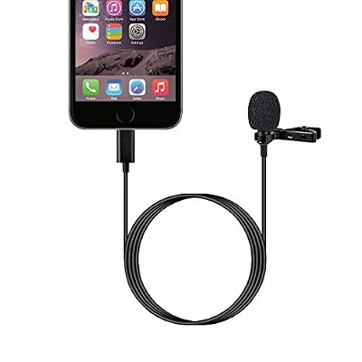 Yichuang Microphone professionnel lavalier à condensateur omnidirectionnel pour iPhone 7/7 Plus/8/8 Plus, iPhone X/XS, YouTube Vlogging Facebook Interview Livestream