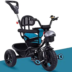 kidsROAR Baby Cycle Tricycle for Kids for 1 Years+ with Removable Safety Guard and Parental Control Back Side Push Handle with EvaTyre - Kids Cycle Tricycle Upto 5 Years (Blue)