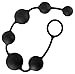 Produktbild Black Velvets Anal Beads - softe Anal-Kugelkette für Männer und Frauen, Silikon-Analstrang mit 6 unterschiedlich großen Kugeln, Kugelkette in schwarz