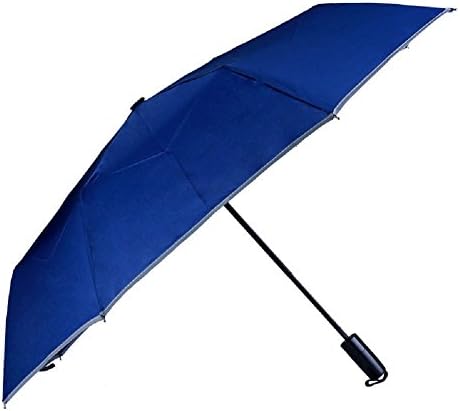 CIRCYCO-Four in One Multi-function Umbrella with Emergency Hammer Compass Vehicle Light Reflective Seat Belt Cutter Car Safety Umbrella Windproof &amp; Waterproof (Blue)