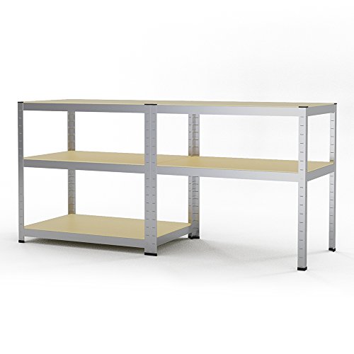 Schwerlastregal Steckregal 180x90x60 cm Kellerregal 875 kg Tragkraft Lagerregal Werkstattregal Regal verzinkt - 7