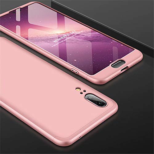 Ttimao Funda Huawei P20 PC Hard Case a Prueba de Golpes Resistente a Los Ara  azos Ultrafino 360    Caja Protecci  n Tres en Uno Cubierta Protectora Oro Rosa 