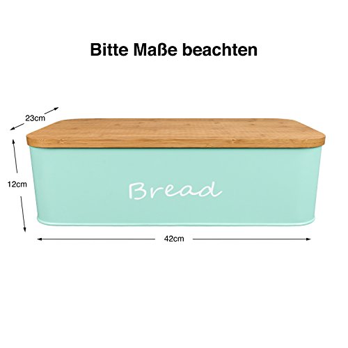 GranRosi Brotkasten – geräumige Metall Brotbox mit hochwertigem Bambus Schneidebrett - 3