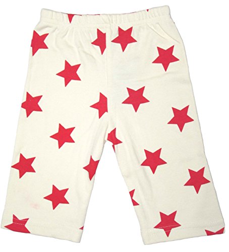 GOTS Certified Organic Cotton Clothing Baby Pants (White-Red, 6-12m)