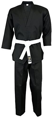Playwell Taekwondo All Black Childrens V Neck Pull Over Uniform