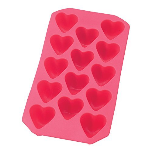 Harold Imports Red Silicone Ice Cube Tray & Mold Heart - Makes 14 For Valentines