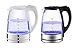 Produktbild Seranova MCK Glas Edelstahl Wasserkocher blaue LED Innenbeleuchtung 2 Liter 360° kabellos schwarz weiß Edelstahl Design automatische Deckelöffnung
