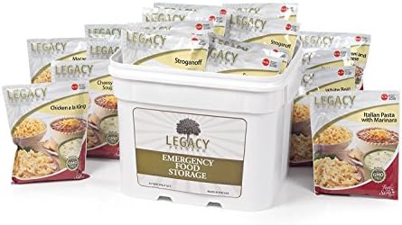 Legacy Premium Food Storage Gourmet Survival Home Food Storage - 120 Large Servings Meal Assortment: 31 Lbs Emergency Supply - Disaster Prep Freeze Dried Supply Kit - Dehydrated Breakfast, Lunch & Dinner