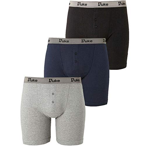 Duke London Driver - Lot de 3 boxers en coton (Grande taille) - Homme (5XL) (Noir/Gris/Bleu marine)