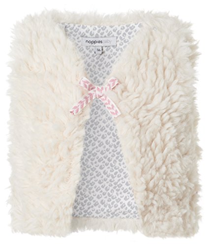 Noppies Baby Girls G Waistcoat sweat Liz fur Coat, White (birch C014), 0-3 Months (Manufacturer size: 50)