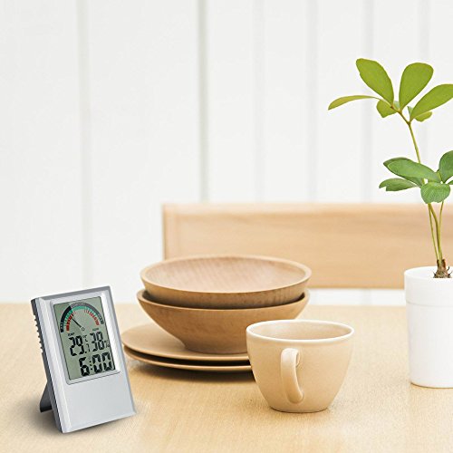 KKmoon Celsius / Fahrenheit Digital Thermo-Hygrometer mit Wecker, Temperatur Feuchtigkeitsmesser Thermometer Hygrometer, Kann Max Min Wert und Komfort Ebene Anzeigen - 6