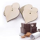 25tlg Herz Form Holz Anhänger Geschenkanhänger Namenskarte Basteln Hochzeit Party Deko Selbstgestalten - 2