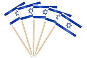 AhfuLife 100 Bandera de Palillos de Dientes Israel, Sándwich Bandera de Palillos de Dientes, Comida, Vasos de Papel Pasteles, Cócteles, Frutas, Suministros de Fiesta, Decoración de Bares