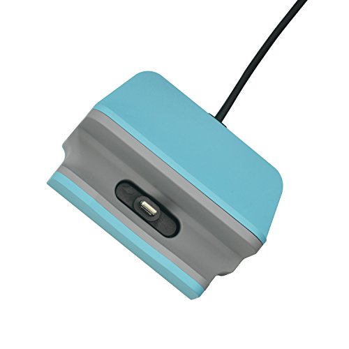 Original iProtect® Premium Dockingstation Ladestation mit integrierten USB Datenkabel Ladekabel und Netzteil Adapter für Apple iPhone 5 5s 5c 6 6Plus 6s, iPod Touch 5G 6, iPod Nano 7G in blau - 4