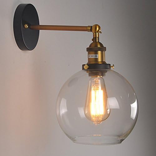 DI Retro Industrial Windshield Wall Lamp Transparent Glass Edison Bulb Wall Lamp,1