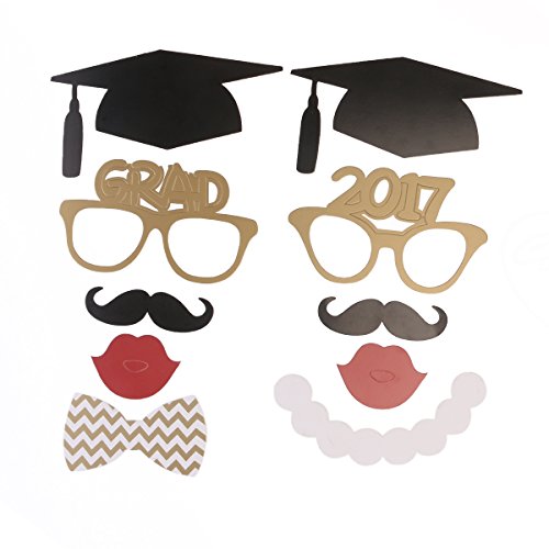 OULII 17pcs Graduation Requisiten Graduierung Phtoto Fotokabine Requisiten 2017 Graduation Party Dekorationen - 4