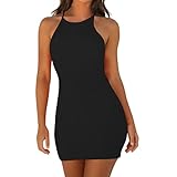  KingProst-Kleid Sommerkleider Damen Trägerlos Kleid Kurz Minikleid Bodycon Enges Kleid Ärmellos Slim Fit Bleistiftkleid Longtop