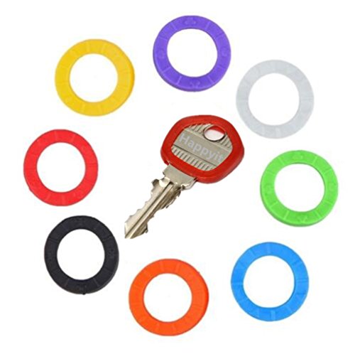 Happyit Hollow Environmental Protection Multi Color Rubber Silicone Soft Key Cap Key Cover Cases Topper Keyring (16 Pcs)