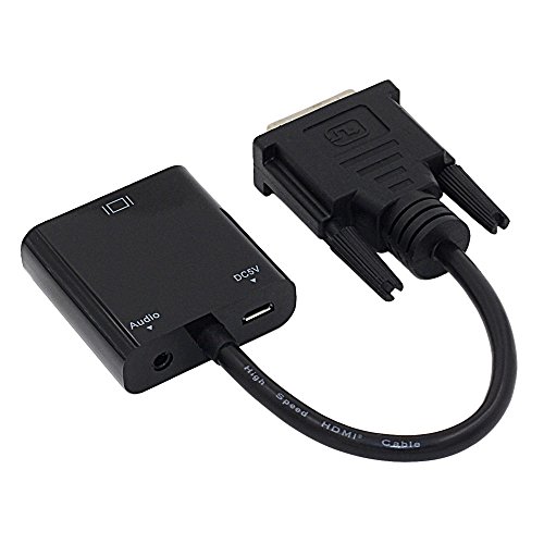 Camac DVI-D 24 + 1 (männlich) Dual Link Quelle der PC / Laptop auf VGA (weiblich) Monitor / TV-Kabel-Adapter Converter Aktive Führung mit Audio (DVI-D auf VGA M / F mit Audio) – Schwarz - 2