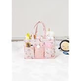 FİGİZA&reg; Bedside Organizer Baby Girl Care Bag Organizer &ndash; Pink | Multi-Eyed, Portable, 30x20x21 cm