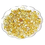 Natural Citrine Tumbled Chips Crushed Crystal Stone, 7-9mm Polished Healing Crystal Chips Healing Reiki Crystal Jewelry Making Home Decoration