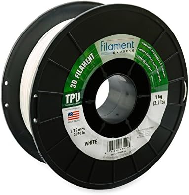Filament Express 3DT175TPU07-01 TPU 3D Printer Filament, Spool, 1.75 mm Diameter, White