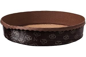 Tortenkartons & Zubehör 10 Einweg Papier Backformen rund Ø 18 cm x 3 cm braun gold mit Motiv Blümchen für Apfelkuchen