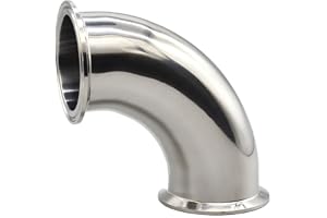 2" Tri Clamp Sanitary 90 Degree Armbow 51mm Pipe OD 304 Rostless Steel Fitting 64mm Feerule OD for Homebrew