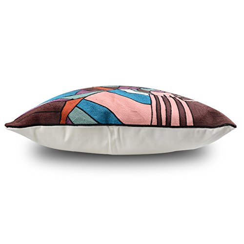 Top Finel Komfortable Stickerei Kissen Kissenbezug Sofa Abdeckung Haus Dekor Dekokissen Decorative Pillow Kissenhülle Quadratisch Auto Dekoration 45*45cm,4er Set (KD005G) - 6
