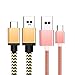 Price comparison product image RHOADA For Samsung Galaxy S8 Plus Note 8 Type C Cable 3.0 2A Fast Charge Reversible Nylon Braided USB C Port Cable for LG G5 G6 Chromebook Pixel Google Nexus 6P Huawei P9 P10 (2-Pack Pink & Gold)
