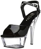  Pleaser KISS-209 Damen Sandalen, Schwarz (Blk pat/clr), EU 38 (UK 5) (US 8)