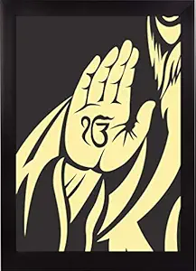 Risty Shop Designer Light Weight Ek Omkar Medium Wall Hanging Frame (14x10 Inch) Engineered Wood, Premium Stiff Polystrene Frame For Home & Office Decor,Temple,Gifting as D