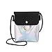 Produktbild Zolimx Portable diagonal kleine quadratische Tasche Umhängetasche Handtasche, Frauen Mode Laser Cover Ring Haspe Umhängetasche Schultertasche Münztelefon Tasche (Schwarz)