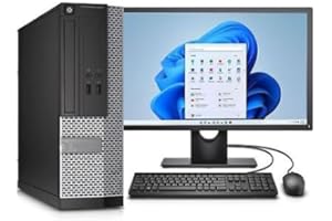 GÉNÉRIQUE Poste Informatique Reconditionnée Complète Dell | Intel Core i5 | RAM 8 Go | SSD 480 Go | Windows 11 Copilot | WiFi | Lecteur DVD | USB | Écran 22" VGA | Office | Antivirus | Clavier Souris compatible