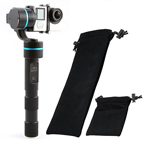 Neewer® Feiyu G4 3-Axis Handheld Steady Gimbal PTZ Cámara Mount Kit para Gopro 4/3 + 3 y otros deportes cámaras de tamaño Similar, incluye bolsas de microfibra suave no raye
