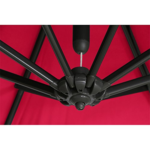 Siena Garden 336860 Ampelschirm Klassik Bezug rot Gestell grau Ø 300 cm - 4