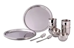 Krome Stainless Steel Classic Dinner Set, 24 Pcs, Silver by Jindal Stainless