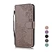 Price comparison product image E-Panda Apple iPhone 6S 6 Case Wallet Creative Personalized Design PU Leather Folio Flip Protective Case Cover Lace gray Flower with Card Holder Stand Support Function