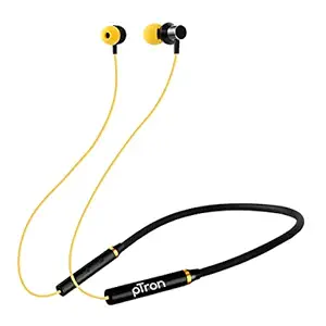 pTron Tangentbeat Bluetooth 5.0 Wireless Headphones with Deep Bass, Ergonomic, IPX4 Sweat/Waterproof Neckband, Magnetic Earbuds, Voice Assistant, Passive Noise Cancelation & Mic - (Black & Yellow)