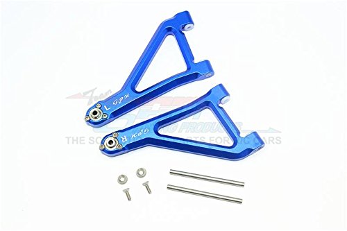 GPM Aluminum Front Upper Suspension Arms For Traxxas Desert Racer 85076-4 - 8-Piece Set In Blue