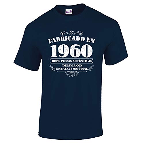 Bang Tidy Clothing Camiseta de Hombre para Regalo de 60 cumpleaños Manufactured 1960 en Azul Marino Talla L
