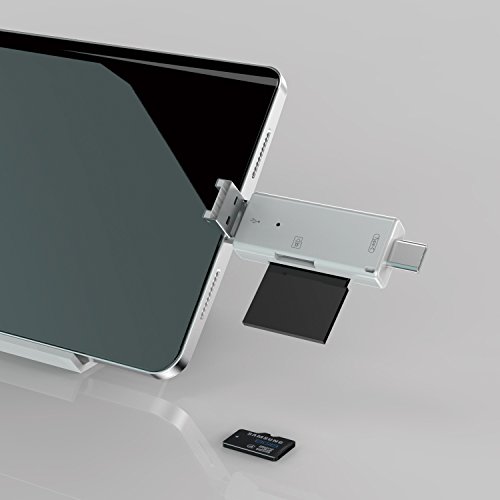 HXINH 3-in-1 Kartenleser OTG Adapter mit Type-C, USB 2.0, Micro USB DFP, UFP Unterstützen TF SD Karte, Weiß - 7