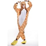 Free Fisher Damen/ Herren Schlafanzug Pyjama, Tier Kostüm, Giraffe, Gr. M (Körpergröße 160-169 CM) -