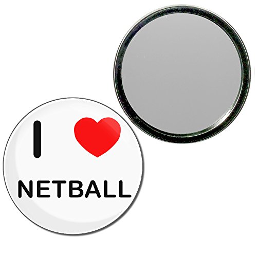 I Love Netball - 55mm Round Compact Mirror