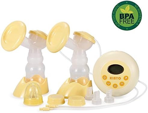 [Updated version] KINYO Double-core Electric Bilateral Breast Milk Pump Anti-backflow with All Accessories LCD Display UK Standard BPA free