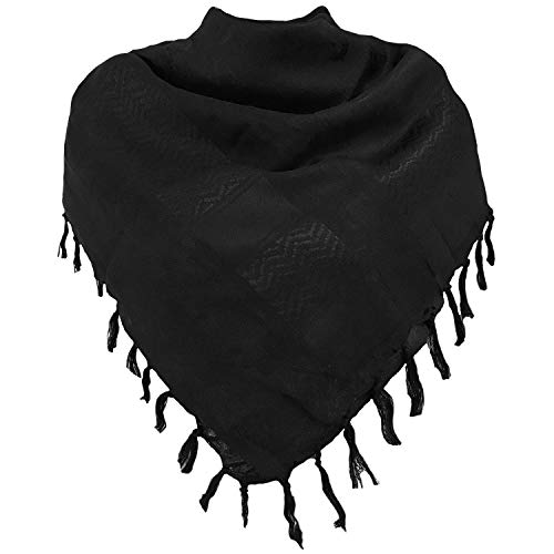 Chalier Palästinenser Tuch 100% Baumwolle Militär Tactical Desert Shemagh Schal, schwarz, Einheitsgröße