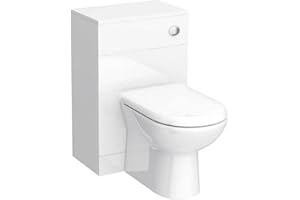 VeeBath Sphinx WC and Back to Wall Toilet, Ceramic D Shape Soft Close Toilet Seat, Concealed Cistern for Bathroom- Gloss White (Flat Pack)