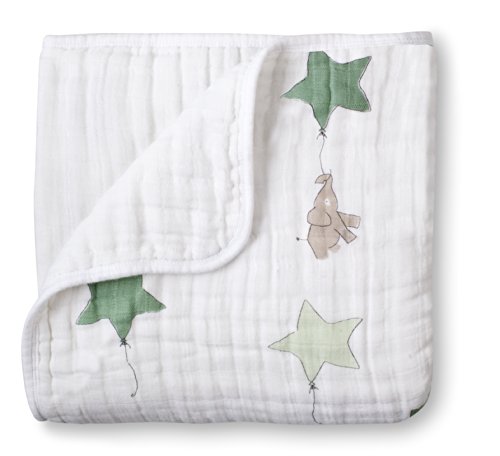 aden + anais Up, Up and Away Elephant and Dream Blanket (White)