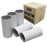 Disposable Cardboard Two Way Peak Flow Meter Mouth Breathing Pieces, 100 Pack