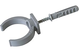 First Plast CNLM40 Colliers à lyre avec vis et chevilles pour tubes ronds ø 40 mm. Couleur grise